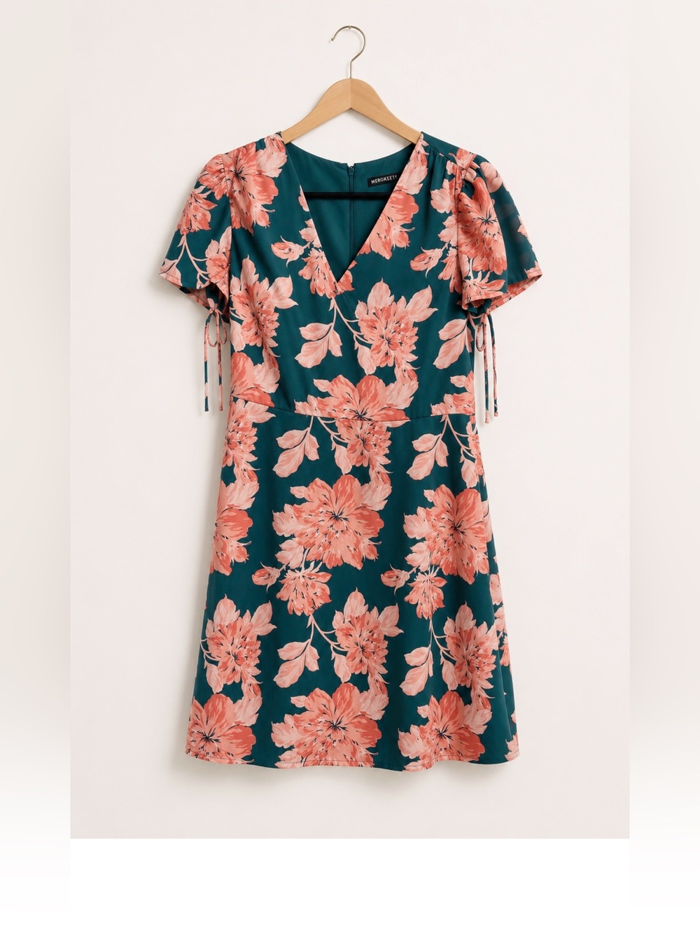 J.Crew Dress Green with Pink Floral Design